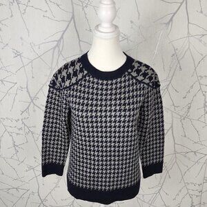 J. Crew Houndstooth 100% Merino Wool Crewneck Tippi Sweater